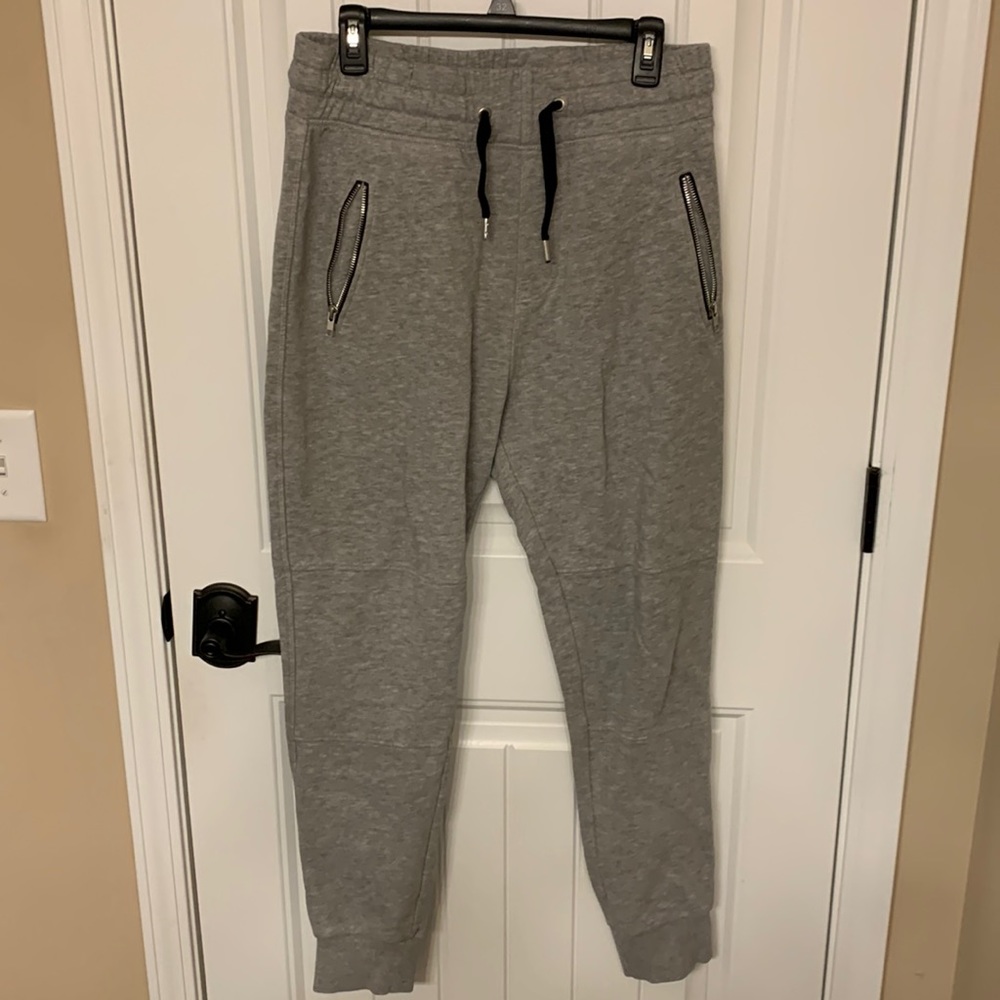 Grey Jogger Sweatpants with zipper pockets